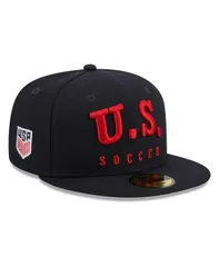 ニューエラ メンズ アクセサリー 帽子 New Era Mens Navy USMNT Text 59FIFTY Fitted Hat Navy ネイビー