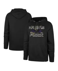 47 ブランド メンズ アウター パーカー・スウェット パーカー 47 Brand Mens Black Baltimore Ravens Ravens Flock Regional Headline Pullover Hoodie Black ブラック