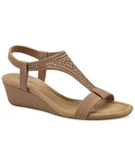 スタイルアンドコー レディース シューズ サンダル Style Co Womens Step N Flex Vacanzaa Wedge Sandals Camel Perforated キャメル