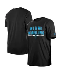 ニューエラ メンズ トップス Tシャツ New Era Mens Black Miami Marlins Batting Practice Tshirt Black ブラック