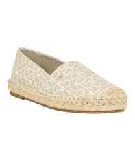 カルバンクライン レディース シューズ スリッポン・ローファー Calvin Klein Womens Popular Casual Espadrille SlipOn Flats Taupe Logのサムネイル