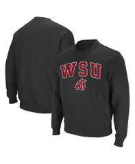 コロシアム メンズ アウター パーカー・スウェット クルーネック スウェット シャツ ロゴ Colosseum Mens Washington State Cougars Arch and Logo Crew Neck Sweatshirt Charcoal
