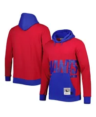 ミッチェルネス メンズ アウター パーカー・スウェット トール パーカー Mitchell Ness Mens Red Royal New York Giants Big and Tall Big Face Pullover Hoodie Red Royal