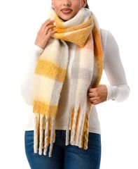 マーカスアドレール レディース アクセサリー マフラー・ストール・スカーフ フリンジ Marcus Adler Womens Plaid FringeTrim Blanket Scarf Marigo