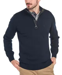 バブアー メンズ アウター ニット・セーター Barbour Mens HalfZip Sweater Navy ネイビーのサムネイル
