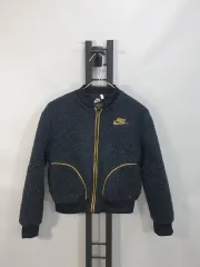 ナイキ キッズ フリース セルパ ブルゾン ボア シープスキン ジャケット ブラック GOLD m10 12y