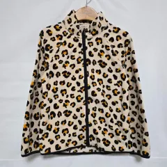 H&M(エイチアンドエム) ベージュ レオパード パータン フリース ジップアップ ジャケット キッズ 5-6歳 1112