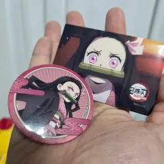 日本アニメ漫画 鬼滅の刃 禰豆子 アクリルキーホルダー バッジ セット