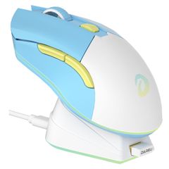 新品 DAREU ゲーミングマウス 無線 水色/ブルー ワイヤレス2.4G/有線USB接続可能 超軽量85g 人間工学 可愛い 12000DPI 充電ドック付き プログラム可能 EM901X【1年間メーカー】