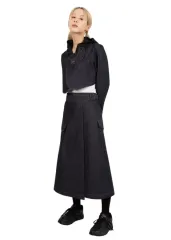 (新品) クロップド デニム フード & ロング スカート セットアップ