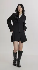 新ソウル スリムチョゴリシャツ+プリーツウエストスカート セット