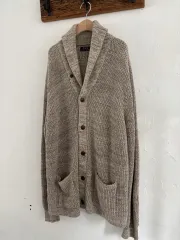 Polo ポロラルフローレン 新モデル 濃いベージュ ショールカラー コットン カーディガン