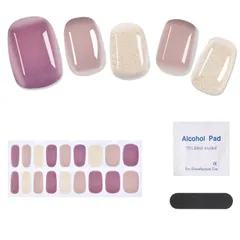 【人気商品】ジェルネイルシール 硬化タイプ ネイルシール ジェルネイル 貼るだけ セット24枚ジェルネイルシール コーヒーブラウンレッドジェルネイルDIYキット ネイルアート初心者に適しています