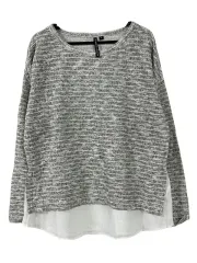 LL HK WORKS LONDON シャツ レイヤード ツイード ニット