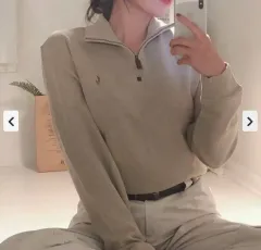 ポロ ハーフジップ ニット