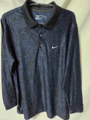 ナイキ ゴルフ 長袖 ポロシャツ ネイビー パータン