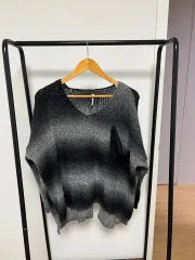 グレー/ブラック グラデーション ニット ベスト 243