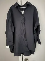 ZARA ザラ チャコール ロング シャツ