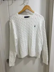 ポロ ラルフローレン ケーブル ニット 白