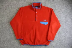 12FW patagonia Synchilla（シンチラ）スナップT フリース レッド ブルー トリム