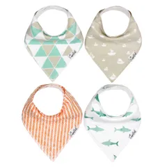 新品 [コッパーパール] スタイ よだれかけ 男の子 女の子 防水 赤ちゃん 米国発/バンダナ ビブ 4枚セット パシフィック