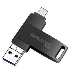 新品 BASETEC USBメモリ スマホ用 3in1 フラッシュドライブ Lightnin/Type-C/USB3.0 PC パソコン 高速データ転送 iphoneデータ移行 iOS/Android/Mac対応 (ブラック 256 GB)