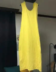 後ろジッパー ノースリーブ ロング丈ワンピース