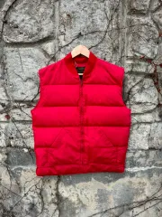 90s EDDIE BAUER(エディー・バウアー) ヴィンテージ グース ダウン ダウンベスト ベスト Tシャツ レッド m
