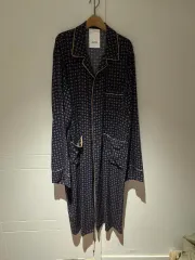 スタンドカラー ロングシャツ