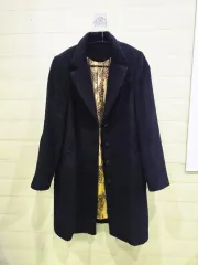 ブラック ロング コート (裏地 パータン)