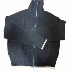 TOPTEN10 トップテン10 ネイビー ニット ジップアップ カーディガン