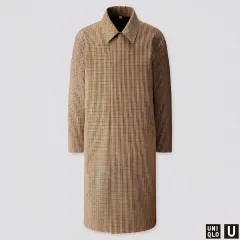 L ユニクロ U ブロックテック スタンドカラーコート (ベージュ)