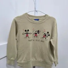 110 日本 ディズニー ミッキーマウス 起毛 スウェット Tシャツ