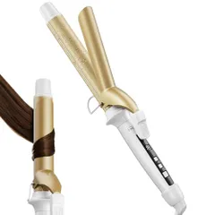 コテ 32MM ヘアアイロン カールアイロン 【シルクプロコテ・瞬間水分蒸発防止・海外対応】80℃～210℃調節可 ・急速立ち上がり・温度記憶機能・液晶温度表示・360度回転コード・1時間自動電源OFF・ワンタッチロック・軽量&コンパクト 男 208d15bd