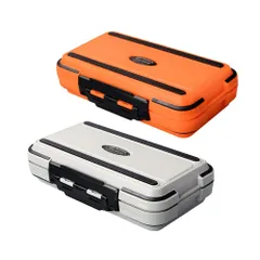 新品 ルアーボックス 2点セット両面防水釣りタックルボックス 釣り道具収納ボックス ツールボックス収納 防水 (オレンジ+グレー)