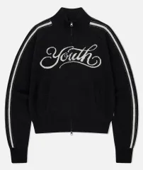 マハグリッド ユース ニット ジップアップ カーディガン ブラック 新品