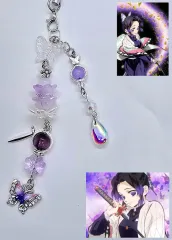 鬼滅の刃 胡蝶しのぶ ビーズ キーホルダー しおり