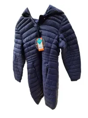 (新品)ネイビー レディース 軽量 ロングダウンジャケット 100