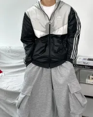 アディダス ファイヤーバード グレー ウィンドブレーカー 90