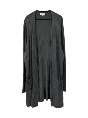 4L CLOSSHI ノーボタン カーディガン ロング丈 グレー