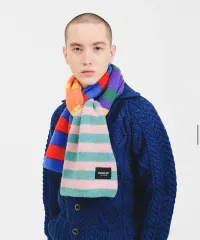 ハウリン LYNN ケーブルニット カーディガン ブルー ケーブル編み カーディガン