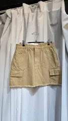 Lサイズ 513-1 ベージュジーン カーゴミニスカート