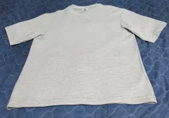 UNIQLO U オーバーサイズ ボーダー柄 半袖Tシャツ ブラック (L)