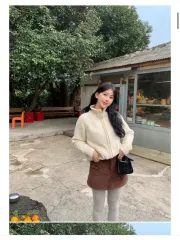 セーヌマーケット セーヌショップ アイボリー ニット ジップアップ カーディガン