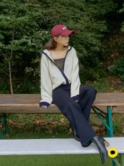 保管のみ) ツートンカラー ジップアップ ニットカーディガン (Free!)