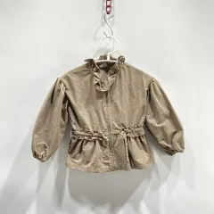 オーツミルク 女の子用 ウィンドブレーカー ジップアップ ジャケット ブラウン XS ヴィンテージ