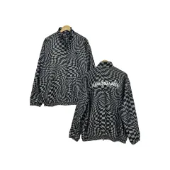 100 マークゴンザレス チェック パータン バックロゴ プリンティング ジップアップ ジャケット