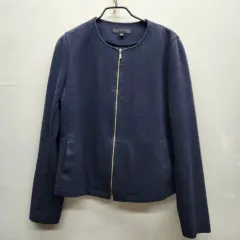 ユニクロ ネイビー ショート ジップアップ ジャケット M