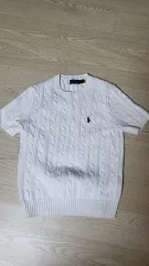 ポロ ラルフローレン ケーブル 半袖 ニット 白