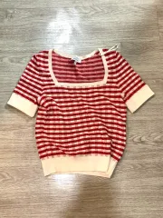 アンドアザーストーリーズ ストライプ 半袖 ニット S